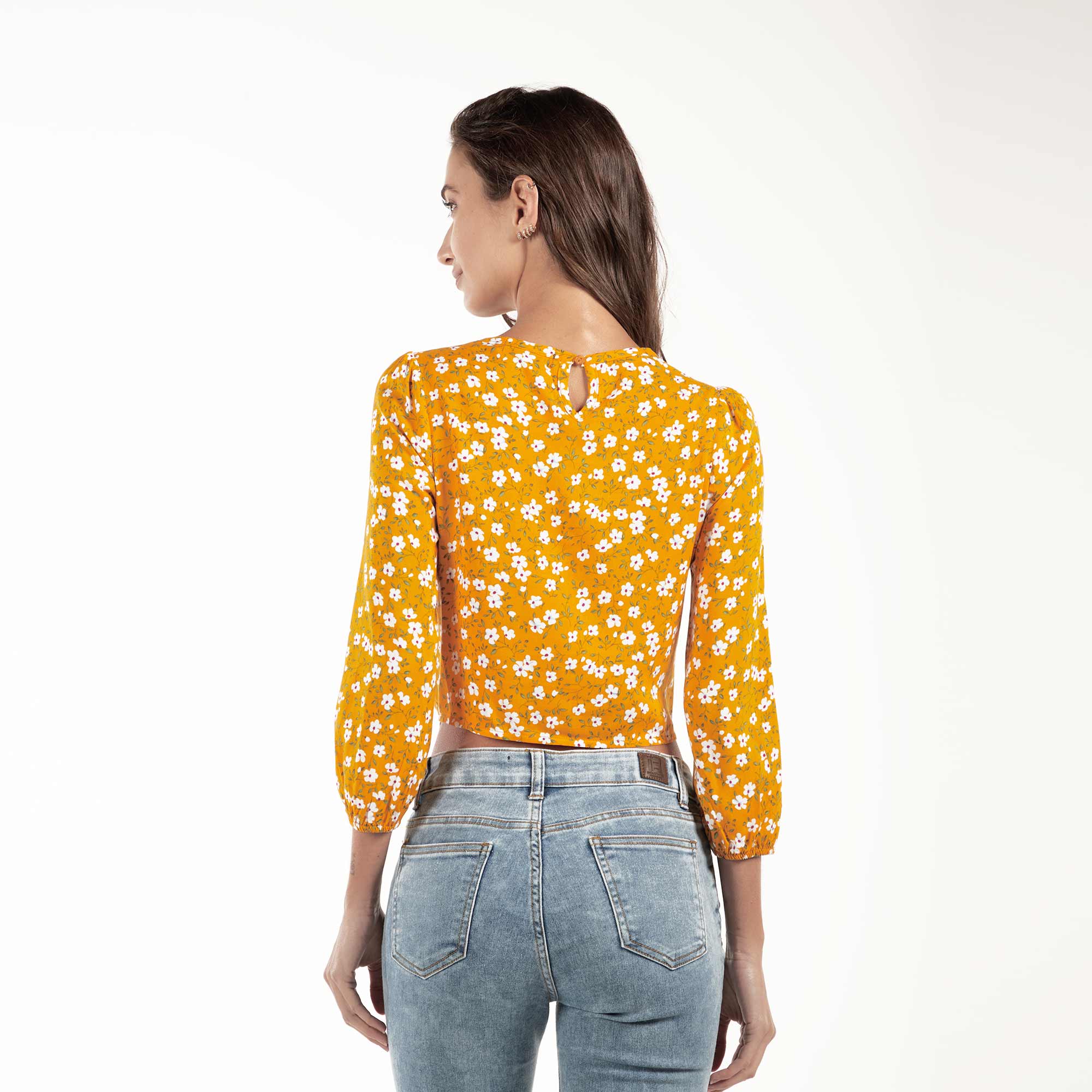 Blusa manga larga floreada 16355 Blusa manga larga floreada 16355
